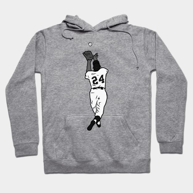 Willie Mays "The Catch" (Black and White) Hoodie by rattraptees